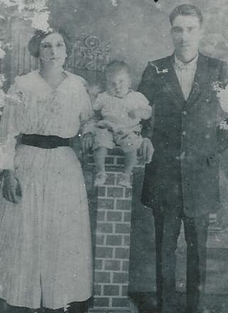Lucy, A.T., and baby Sidney (1917)